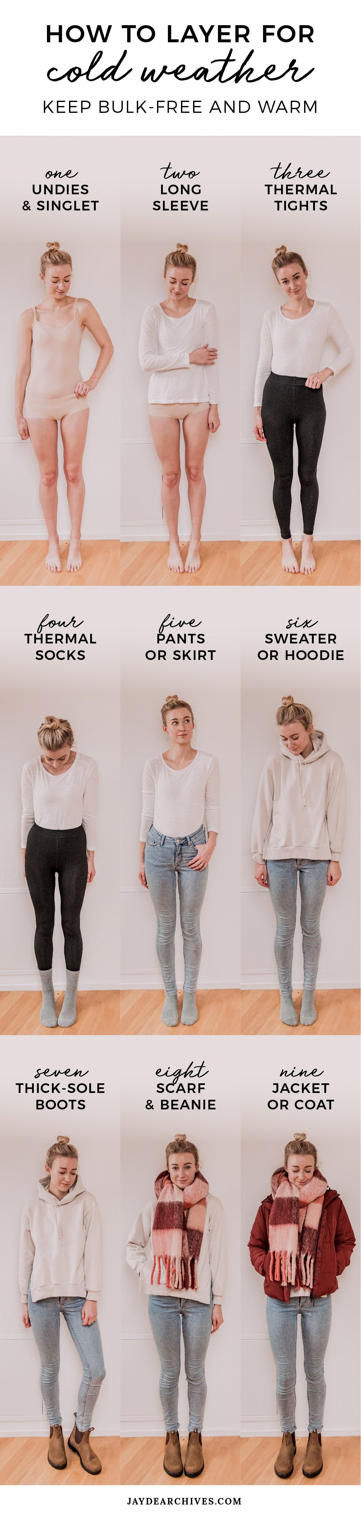 How to Layer Clothes for Cold Weather: Bulk-Free and Warm - Jayde Archives  Photography